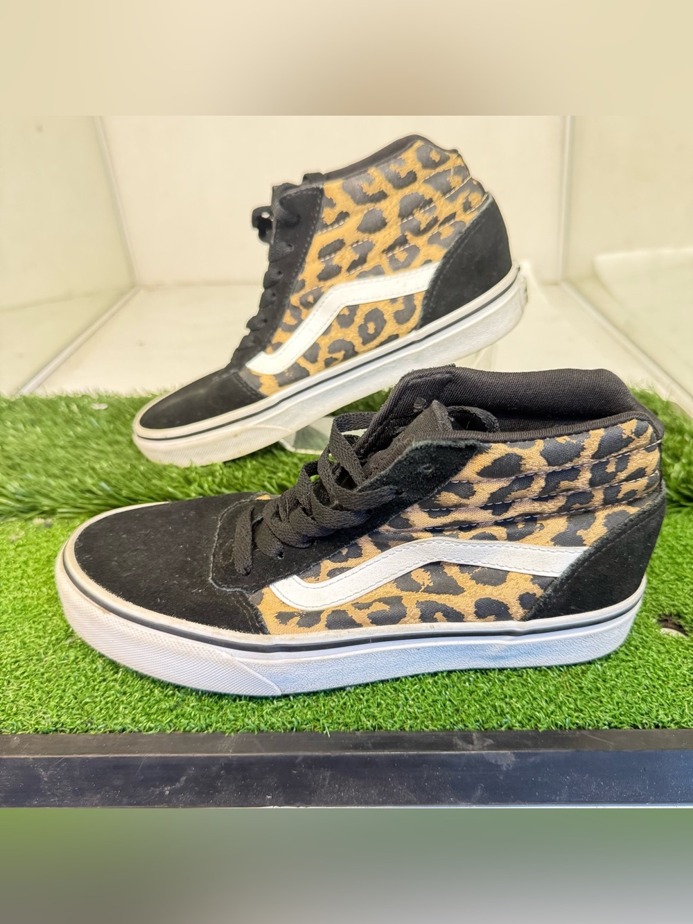 Vans Sk8 Hi Top 500714 Black Cheetah Print Sneaker Shoes Size W6.5